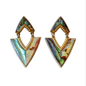 Vintage Earrings 80s 90s Dangle Drop Gold Tone